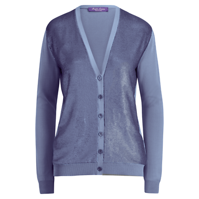 Ralph Lauren purple label カーディガン Vネック M Ralph Lauren Purple Label Silk Sequined Boyfriend Cardigan