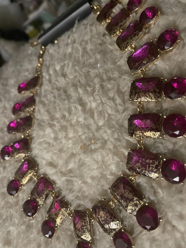 NEW Macy's $54 INC International Concepts Fushia Pink Gold Statement Necklace - Picture 15 of 18