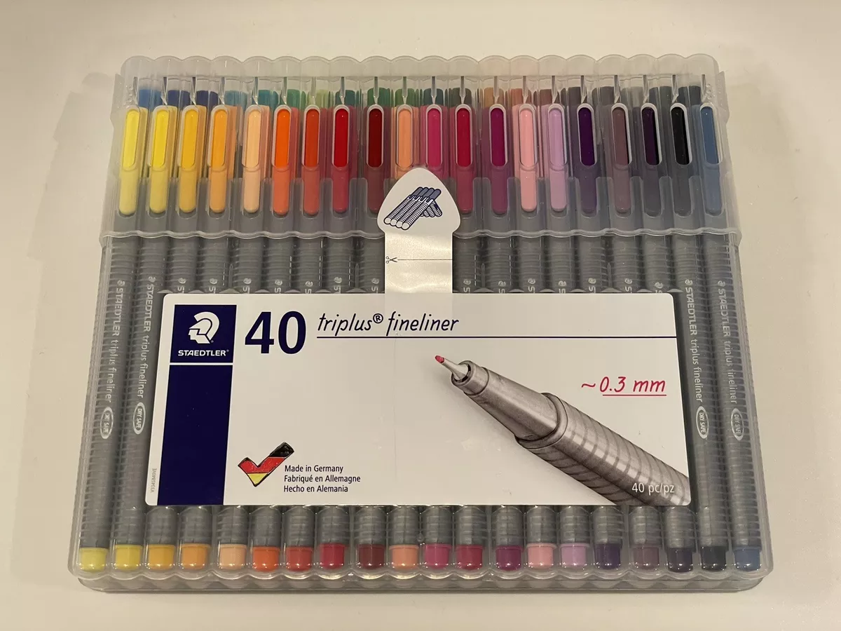 Staedtler Triplus Fineliner Pen - 0.3 mm - Assorted Colors - Set of 40 - New