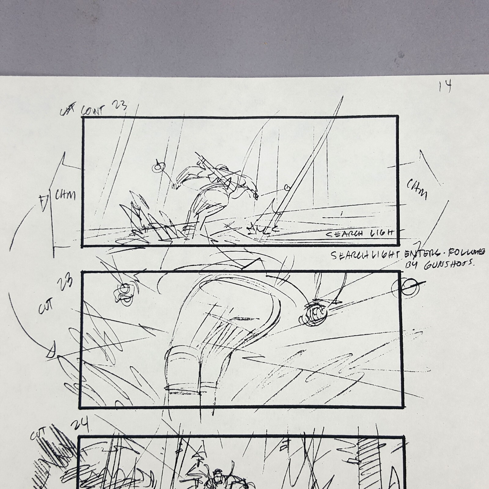 Image 3 of True Lies - Production Used Storyboard,  Harry in Ski Chase 3, COA