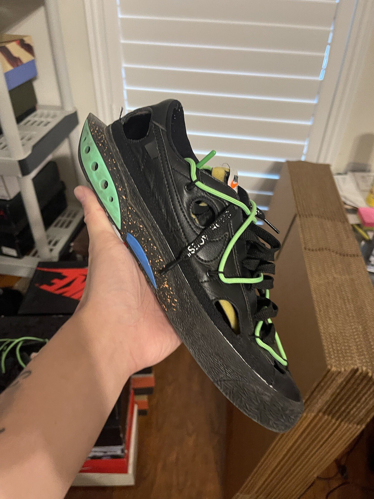 OFF WHITE X NIKE Taglia 12 Nike Off White x Blazer Low Black senza scatola soletta di ricambio