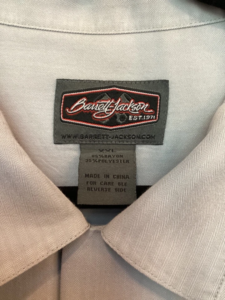 Barrett Jackson 2XL Men’s Shirt Embroidered Short Sleeve Button Up XXL - Image 3 of 4