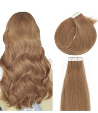 Lacer seamless Remy tape in human Hair Extensions auburn blond 16   straight