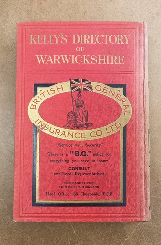 KELLY'S DIRECTORY of Warwickshire 1928, SCARCE with coloured map. - Picture 3 of 5