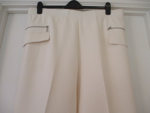 NEW MARLA WYNNE Wide Leg polished knit trousers Size UK 2XL - Cream - Picture 3 of 5