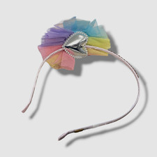 Bari Lynn Kid Girls Pink Tulle Flower Crystal Embellished Hair Band Headband