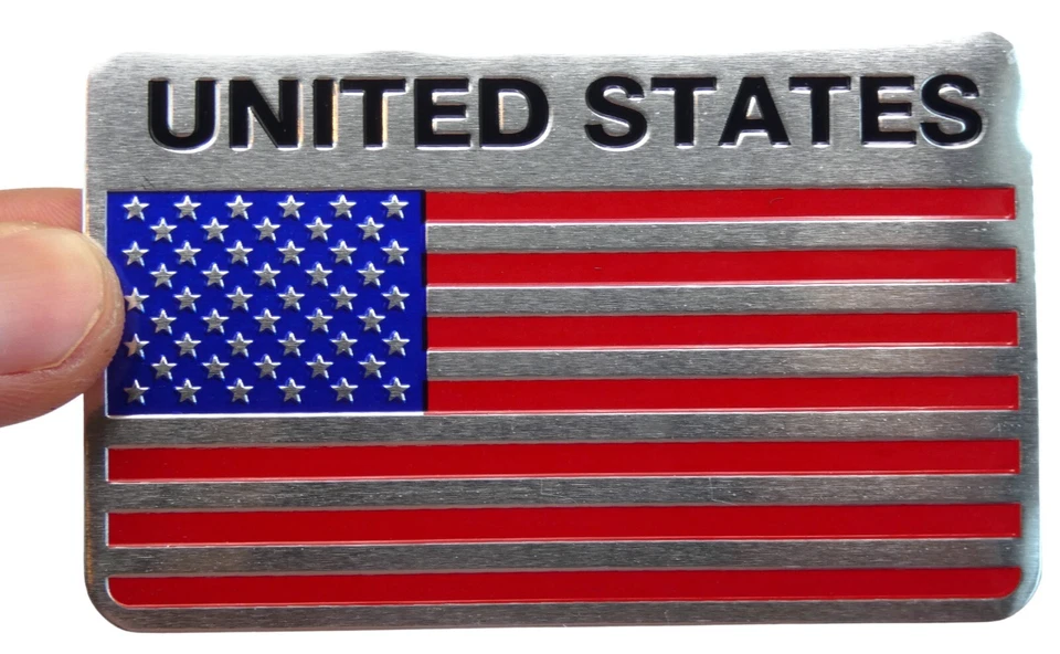 Алюминиевая наклейка с флагом США на автомобиль, мотоцикл, патриотическая - Изображение 3 из 4