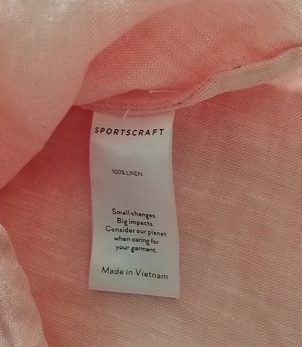 Womens Sportscraft Red 100% Linen Long Sleeve Shirt Size 14 - Picture 6 of 7