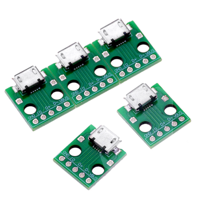 5 Adaptateurs Micro USB Vers DIP 5 Broches Femelle - Convertisseur PCB Type B, Marque TNL, Neuf Sous Blister