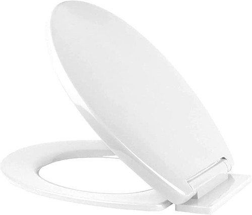 Slow Soft Close White Oval Toilet Seat Cover Anti Slam Adjustable Fixings - Picture 6 of 13