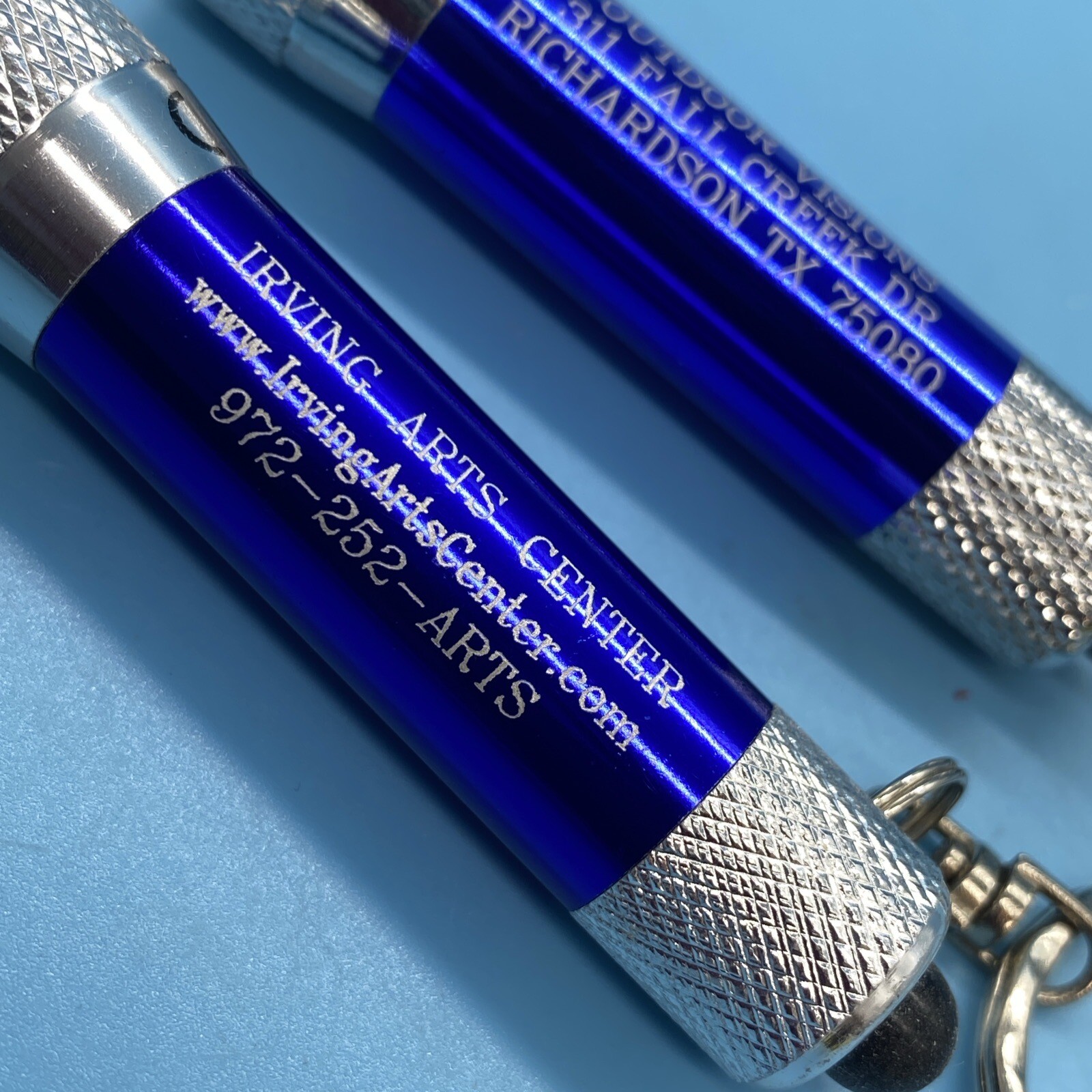 2 Mini LED Collectable Flashlights Keychains Adve… - image 3