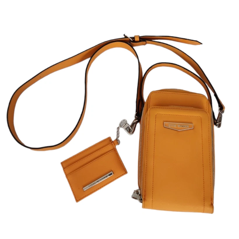 Steve Madden Crossbody Hand Camera Bag Mango Orange ID Holder