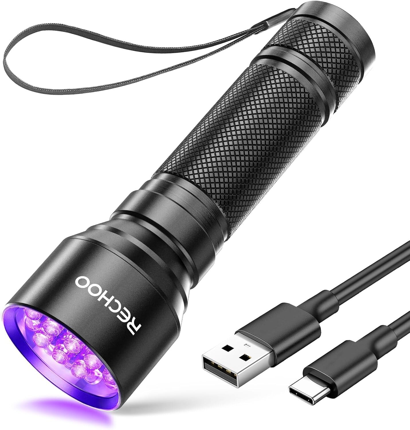 UV Flashlight Black Light, 21 LED 395nm Ultraviolet Rechargeable Flashlights ...
