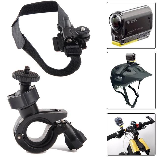 Bike Bicycle Helmet Mount Holder Kit for Sony Action Cam HDRAS20 AS30V