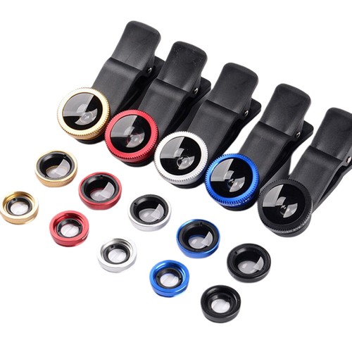 3 in 1 Clip On Camera Lens Kits Fish Eye+Wide Angle+Macro Lens for Cell Phone - Zdjęcie 2 z 27