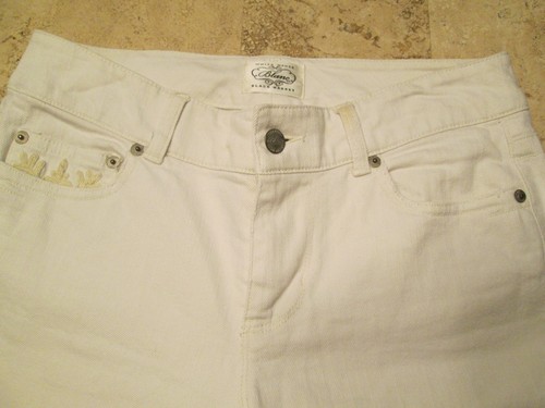 White House Black Market Girls Capri Jeans Size 4 Inseam 20 White Embroidery #H1 - Picture 8 of 12