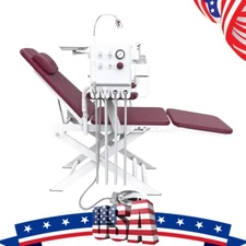 Dental Portable Chair +Spit Bucket+Turbine+LED Light unidad dental portatil USA
