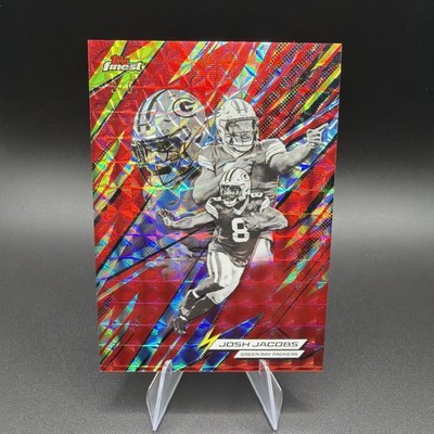 2025 Topps Finest Football Josh Jacobs Power Kings RED Geometric /5   Packers