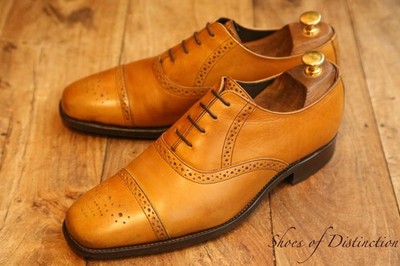 Barker Tan Leather Oxford Brogue Schuhe Herren UK 9 G US 10 EU 43