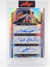 WILKINS DREXLER STACKHOUSE 2025-26 LEAF ELECTRUM POWER TRIO AUTO SILVER /1 Q3474