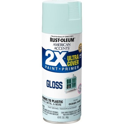 Ocean Mist, Rust-Oleum American Accents 2X Ultra Cover Gloss Spray Paint- 12 oz