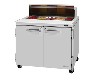 Turbo Air PST-36-N 36'' Wide 9 Cubic Foot Two Section Sandwich Salad Prep Table