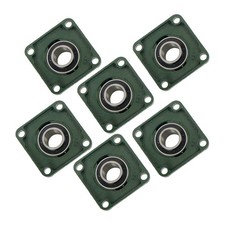 6 Pcs UCF206-20 Pillow Block Bearing 1 1/4" Bore 4-Bolt Self-Aligning Solid Base