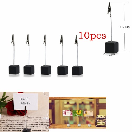 10 pezzi base cubo portafoto memo clip per appunti di carta clip per memo ufficio (nero) - Foto 11 di 12