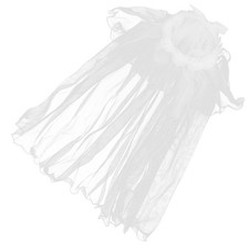 White Wedding Veil Lace Hair Wreath Set with Durable Flower Wrist Bracelet