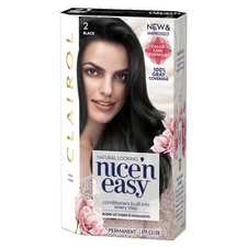 Clairol Nice'n Easy Permanent Hair Dye, 2 Black Hair Color, Pack of 1