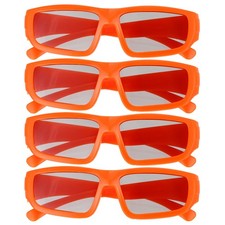 4pcs Polarized 3D Viewing Glasses, Passive Circular 3D Glasses,Orange