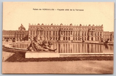 Vintage Palais de Versailles Terrace Facade French Postcard Mme Moreau A310
