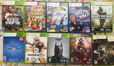 XBOX 360 GAMES LOT ARCANIA FABLE 2 BATMAN RED DEAD CALL OF DUTY KNECT GAME PARTY