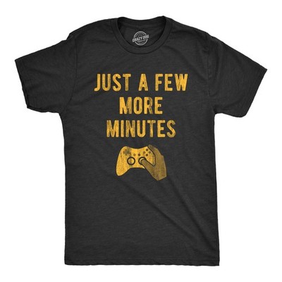 Mens Just A Few More Minutes T Shirt Funny Video Gaming Graphic Tee Gift for