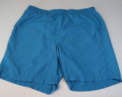 L.L. Bean Supplex Sport Shorts Mens  Blue Swim Trunks Elastic Waist Size Large