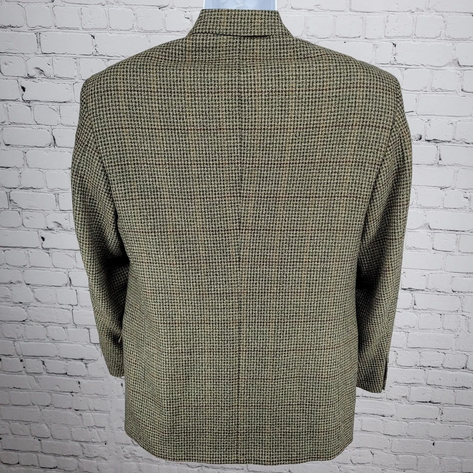 VTG Claiborne Lord & Taylor Beige Navy 100% Lambswool  Sport Coat Size 38S - Image 2 of 4