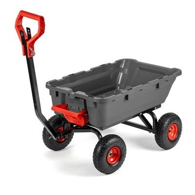 XtremepowerUS Garden Dump Cart, Steel Frame, 10'' Tires, 800lb Heavy Duty Wagon