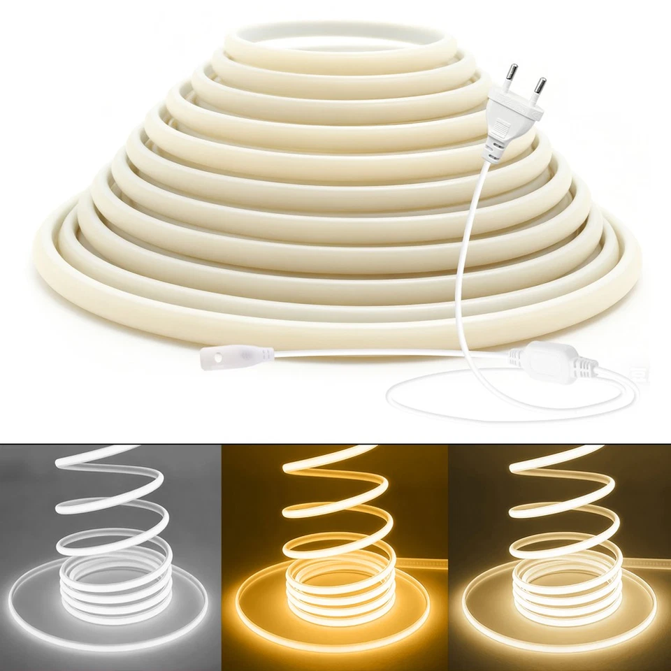 230V COB Neon LED Strip Streifen Wasserdicht Schlauch Lichtleiste Lichtband IP67 - Bild 3 von 4