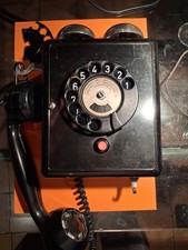 Ancien téléphone mural en bakélite PTT 1950