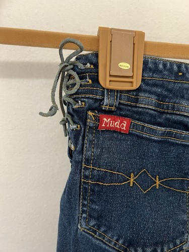Vintage 90s Y2K Girls Youth Mudd Tie Sides Flare Jeans Size 8 - Picture 4 of 9