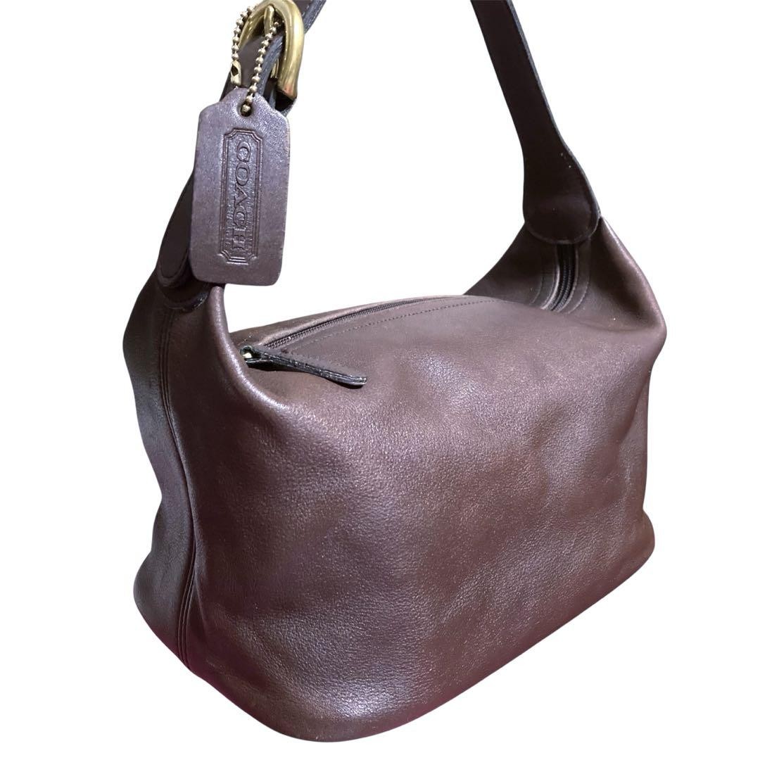 Coach Mahogany Leather Shoulder Bag in Dark Brown