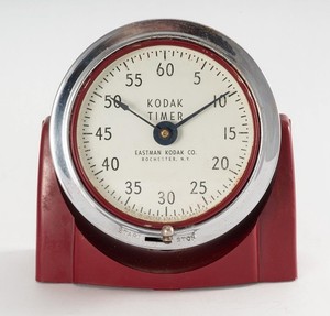 Kodak Darkroom Timer Red Art Deco - WInd-Up - WORKS  - Accurate - Mid-Century -