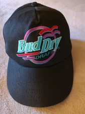 Vintage Budweiser Bud Dry Draft Promo 6 Panel Cap (Neon Colors)
