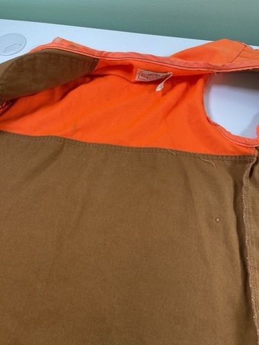 Vintage SafTBak Game Hunting Vest Tan Blaze Orange Mens Size Small USA Made - Picture 11 of 16