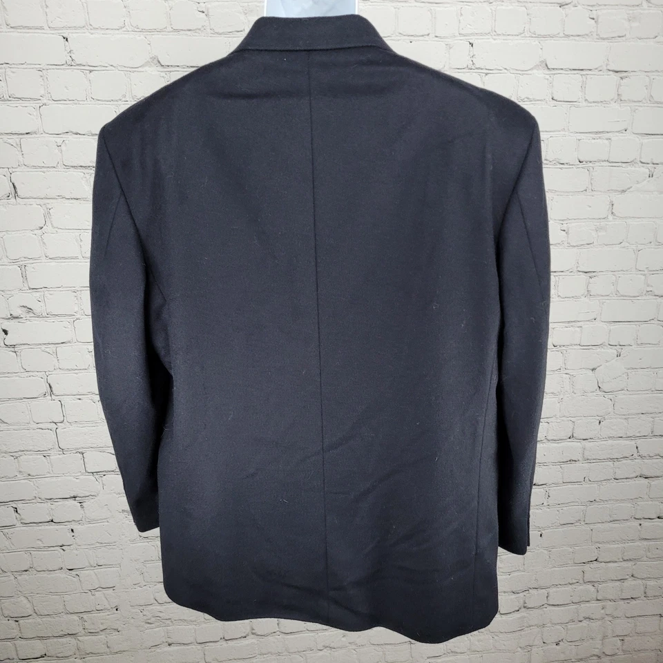 Blazer Abrigo Deportivo Oscar De La Renta Azul Marino Oscuro Mezcla Lana Cachemira Talla 46R Foto 2 de 4