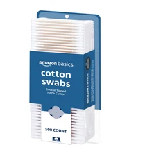 Amazon Basics Cotton Swabs for Personal Hygiene and Baby Care, 500 Count, 1 Pack