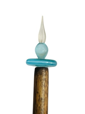 Art glass 8  dip pen with wooden handle