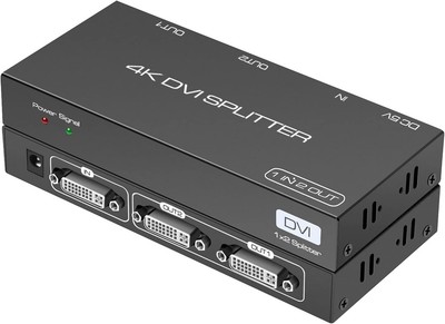 VEDINDUST DVI Splitter 1 auf 2 Dual Ausgang 4K30Hz für PC Notebook Projektor