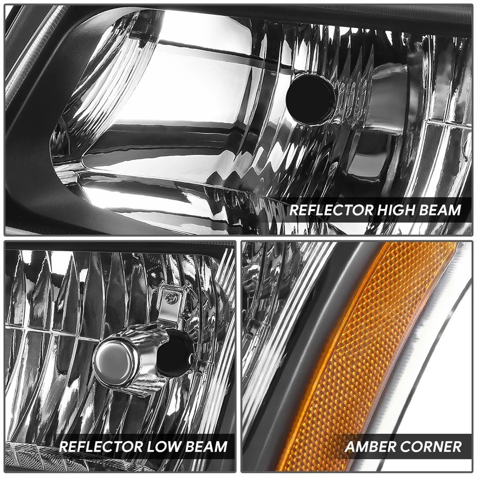 Luces de señal de parachoques negras/ámbar para Chevy Silverado Avalanche 03-06 Foto 3 de 4