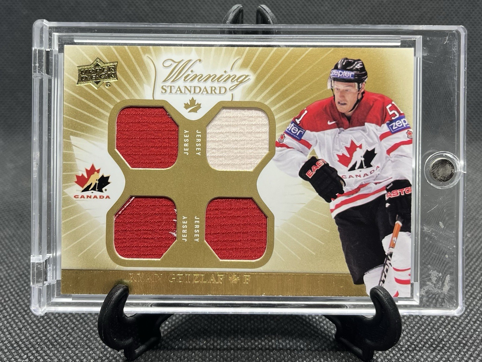 2015 UD TEAM CANADA MASTER COLLECTION RYAN GETZLAF WINNING STANDARD JERSEY